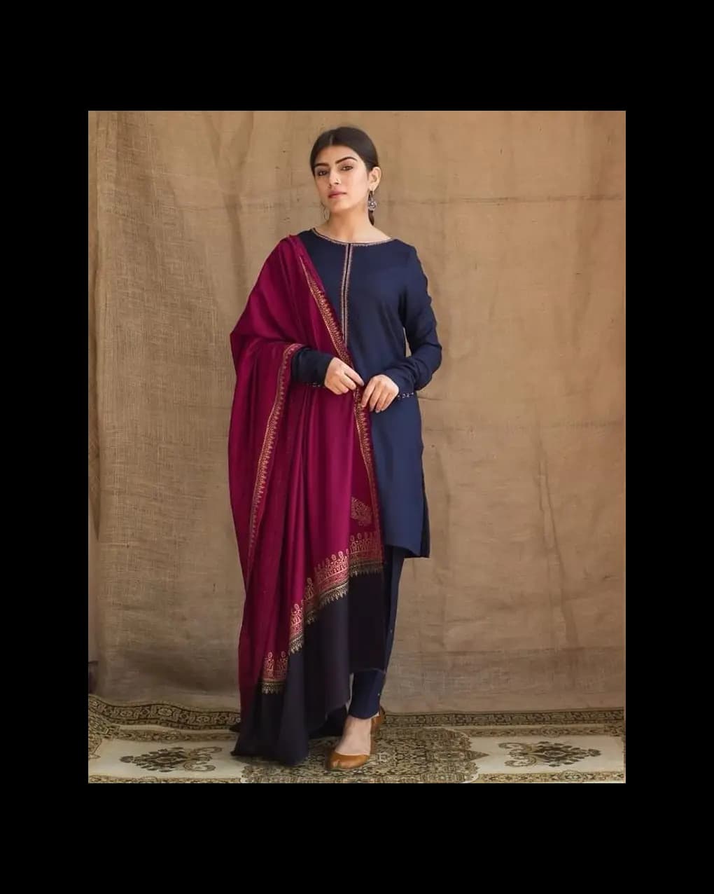 DYOT (DHANAK)  SHIRT:  Dhanak   DUPATTA: Wool Shawl  TROUSER: Dhanak